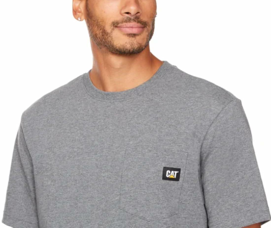 Caterpillar Men's Trademark T-Shirt (US, Alpha, X-Large, Regular, Regular, Gray)