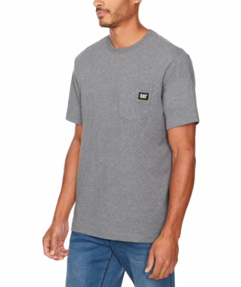 Caterpillar Men's Trademark T-Shirt (US, Alpha, X-Large, Regular, Regular, Gray)