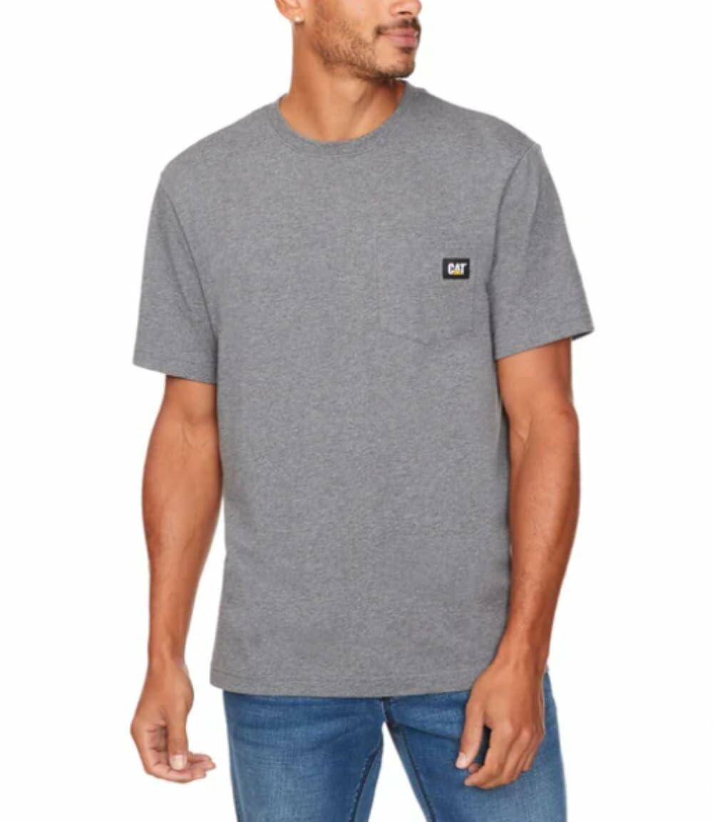 Caterpillar Men's Trademark T-Shirt (US, Alpha, X-Large, Regular, Regular, Gray)