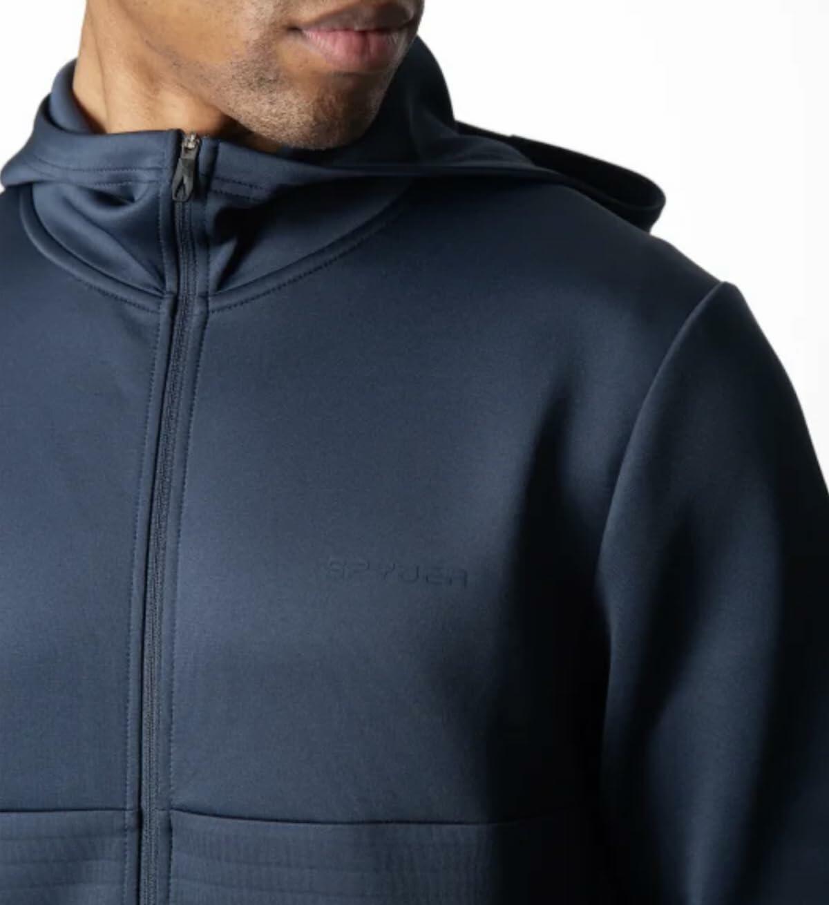 Spyder Active Men's Long Sleeve Stretch Full Zip Hoodie Jacket (US, Alpha, X-Large, Regular, Regular, Blue)