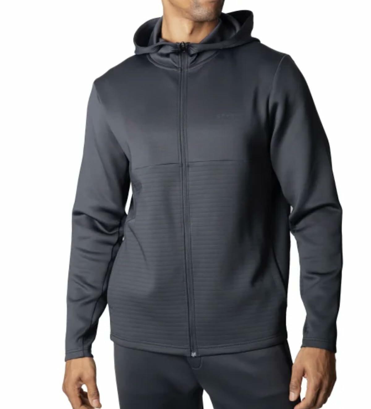 Spyder Active Men's Long Sleeve Stretch Full Zip Hoodie Jacket (US, Alpha, Medium, Regular, Regular, Black)