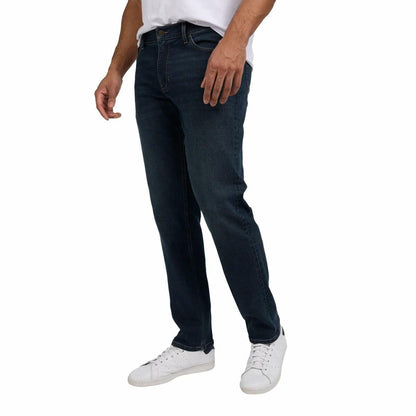 IZOD Men’s Straight Fit Classic 5-Pocket Style Jean (Dark Blue, 36W x 29L)