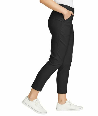 Eddie Bauer Women's UPF 50+ Performance Stretch Horizon Straight Ankle Pant (US, Numeric, 8, Regular, Regular, Black)