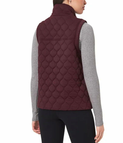 KIRKLAND Signature Women's Stretch Quilted Active Zip Up Vest (US, Alpha, X-Large, Regular, Regular, Wine (Purple))