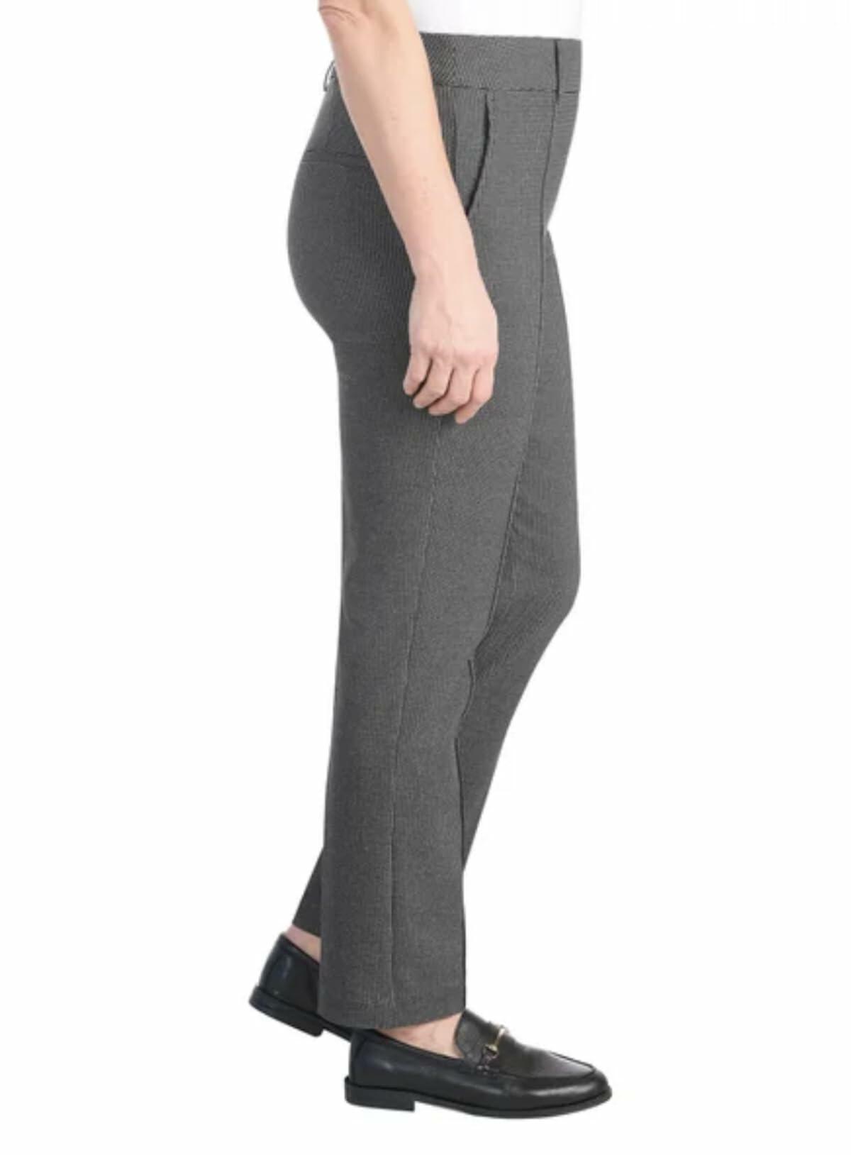 Hilary Radley Women's Pull-On Pant with Built-in Tummy Control Panel (US, Alpha, XX-Large, Regular, Regular, Multi (Grey Houndstooth))