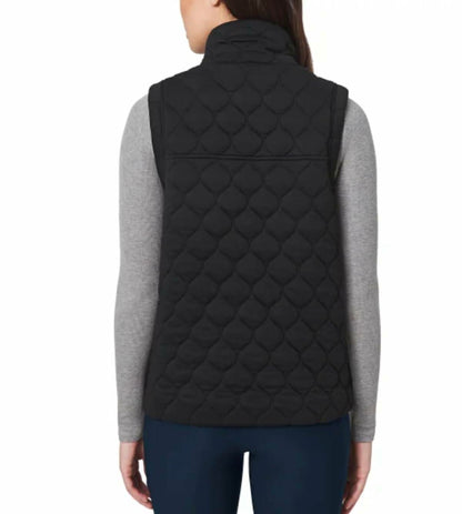 KIRKLAND Signature Women's Stretch Quilted Active Zip Up Vest (US, Alpha, XX-Large, Regular, Regular, Black)