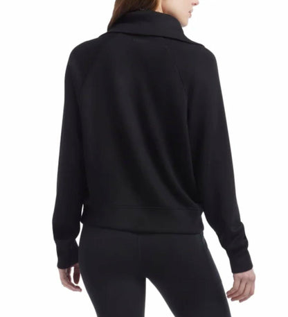 Danskin Women's Luxe Half Zip Pullover Top (US, Alpha, Small, Regular, Regular, Black Salt)