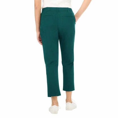 KIRKLAND Signature Women's Travel Pant - Utility Pocket - Elastic Waistband (Green, 4)