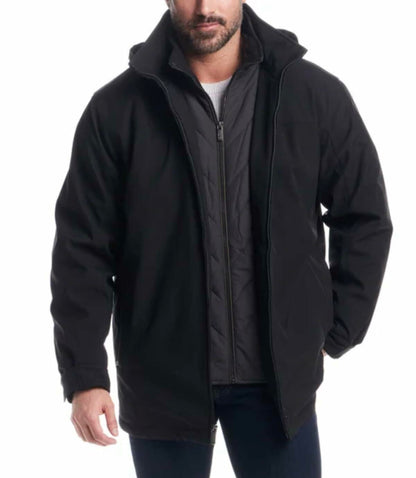 Weatherproof Men's Stetch Ultratech Windproof and Water Resistant Jacket (US, Alpha, X-Large, Regular, Regular, Black)