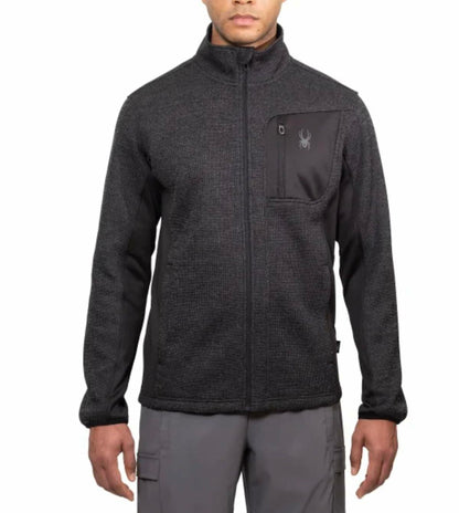 Spyder Men's Relaxed Fit Full Zip Jacket (US, Alpha, X-Large, Regular, Regular, Black)