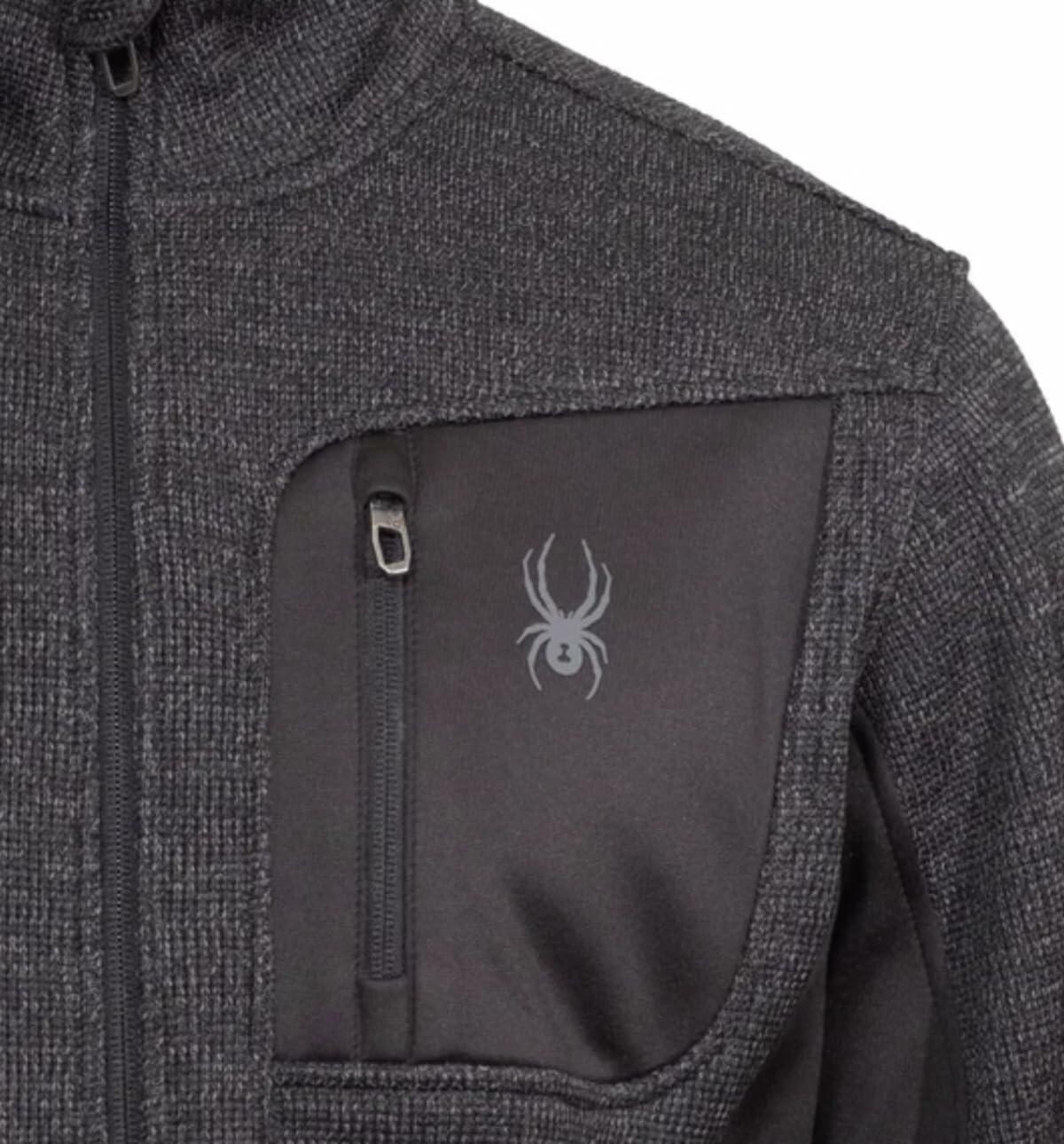 Spyder Men's Relaxed Fit Full Zip Jacket (US, Alpha, X-Large, Regular, Regular, Black)