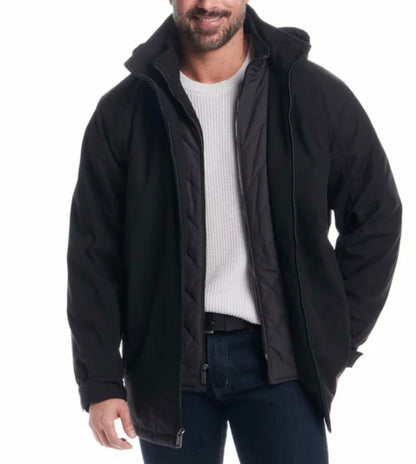 Weatherproof Men's Stetch Ultratech Windproof and Water Resistant Jacket (US, Alpha, X-Large, Regular, Regular, Black)