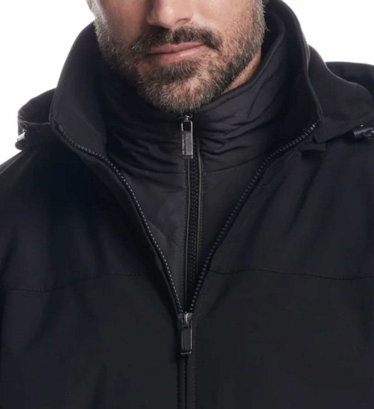 Weatherproof Men's Stetch Ultratech Windproof and Water Resistant Jacket (US, Alpha, Medium, Regular, Regular, Black)