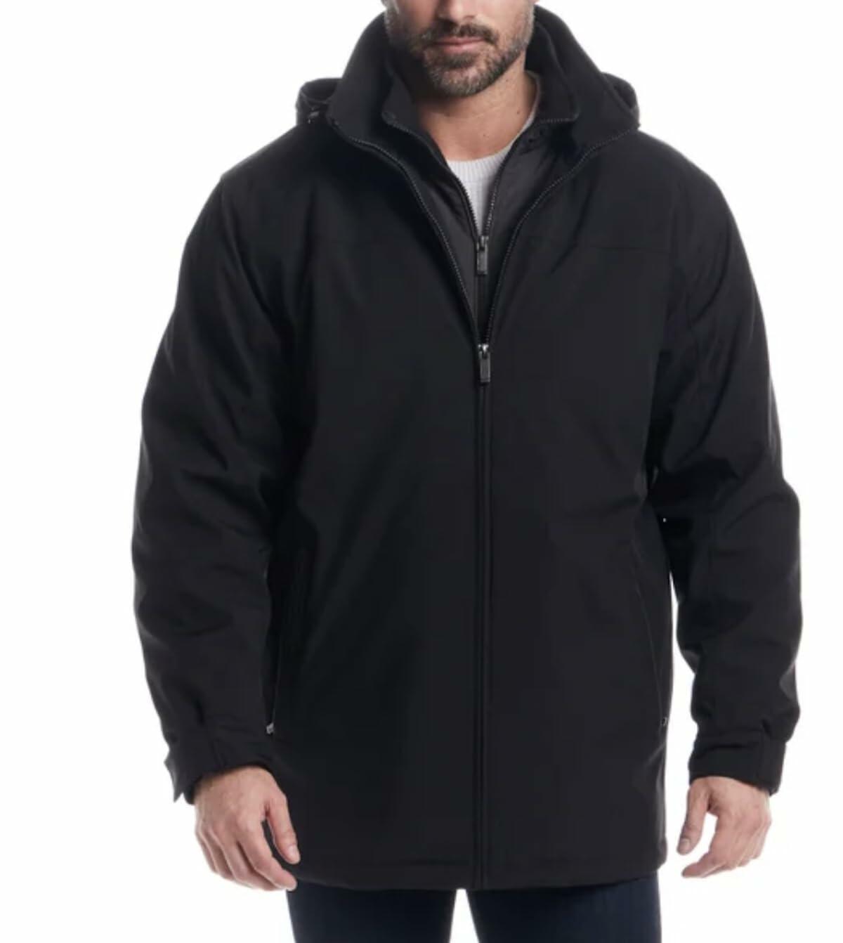 Weatherproof Men's Stetch Ultratech Windproof and Water Resistant Jacket (US, Alpha, Medium, Regular, Regular, Black)