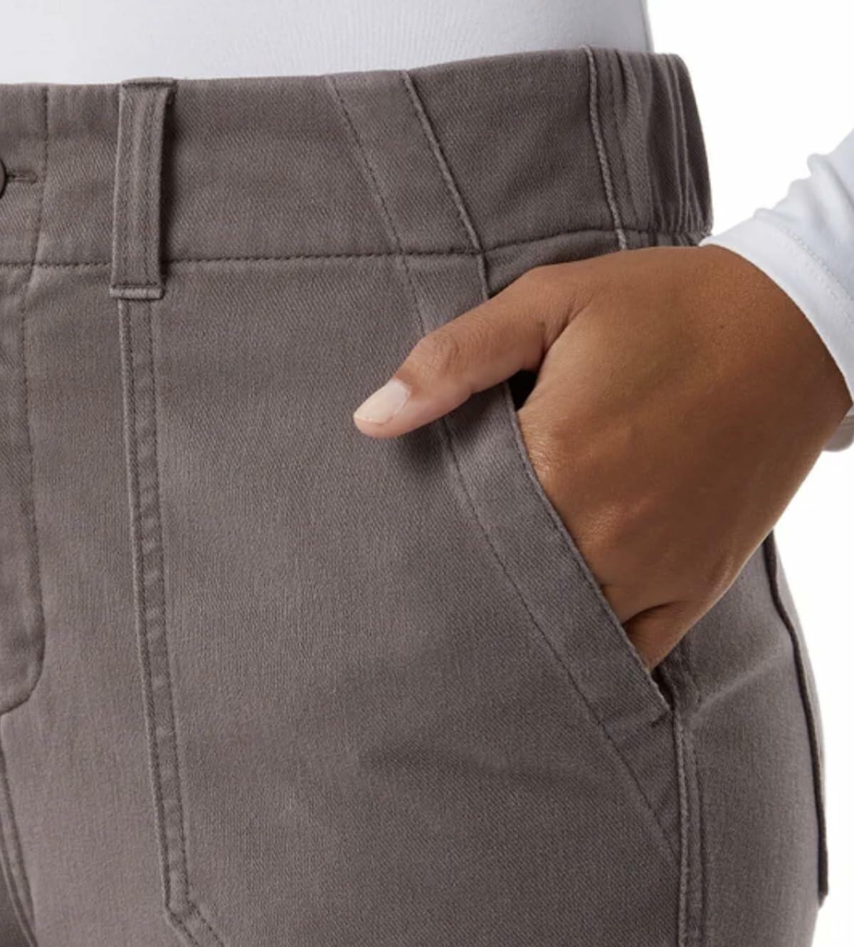 32 Degrees Cool Women's Stretch Twill Ankle Length Cropped Pant (US, Alpha, Large, Regular, Regular, Purple)