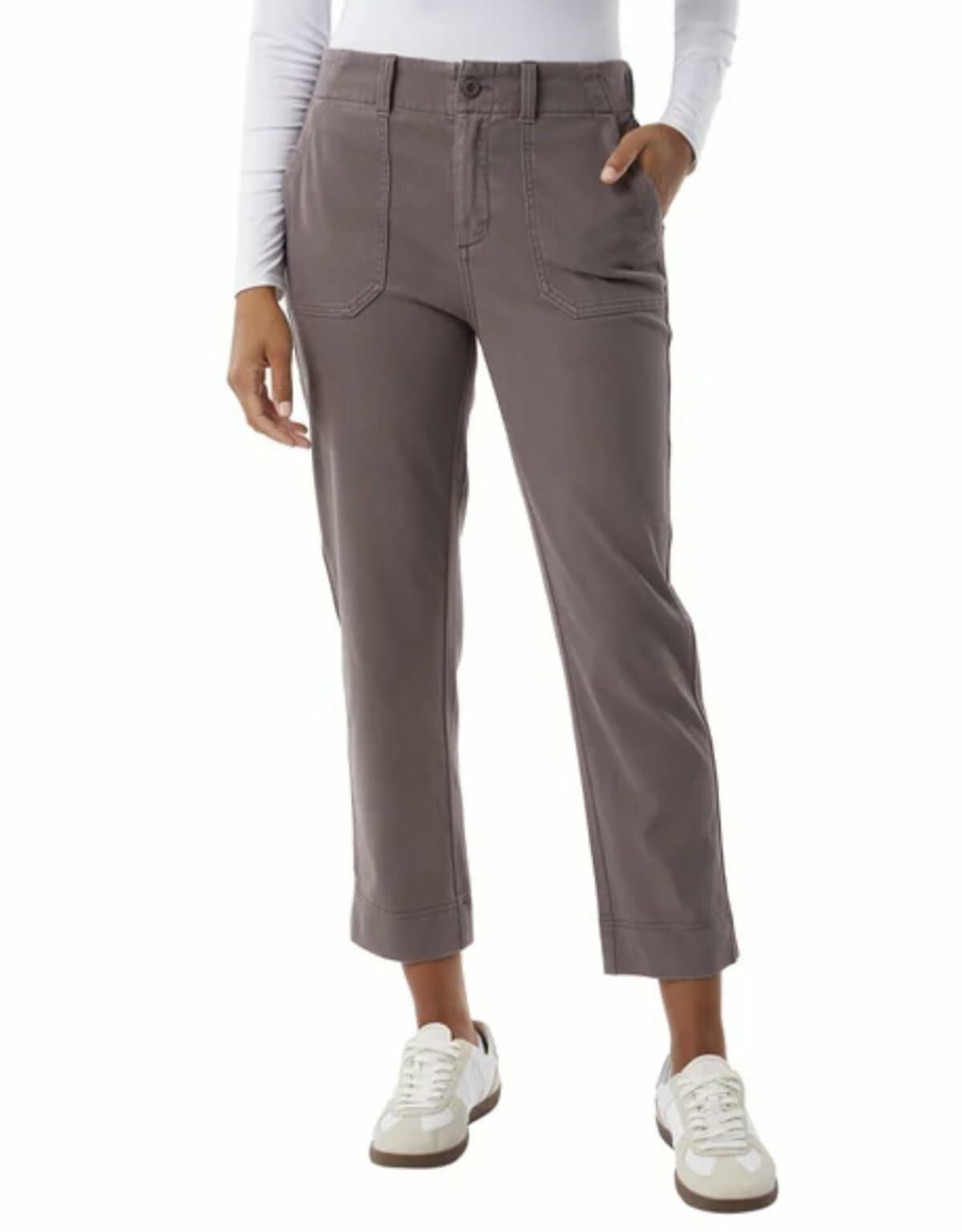 32 Degrees Cool Women's Stretch Twill Ankle Length Cropped Pant (US, Alpha, Large, Regular, Regular, Purple)