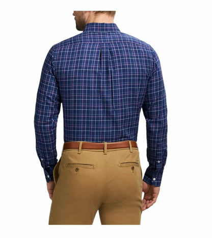 IZOD Men's Modern Fit Luxe Touch Twill Long Sleeve Button Down Shirt (US, Alpha, XX-Large, Regular, Regular, Dark Blue)