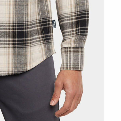Eddie Bauer Men’s Classic Plaid Flannel Shirt – Long Sleeve, Button-Up (US, Alpha, Large, Regular, Regular, Cream)