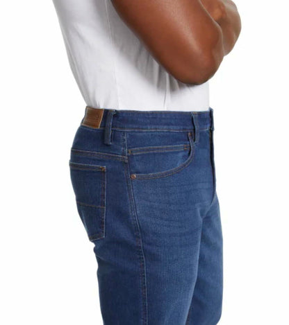 Kirkland Signature Men's Comfort Stretch Straight Fit Classic 5 Pocket Denim Jean (US, Waist Inseam, 34, 34, Regular, Regular, Blue)