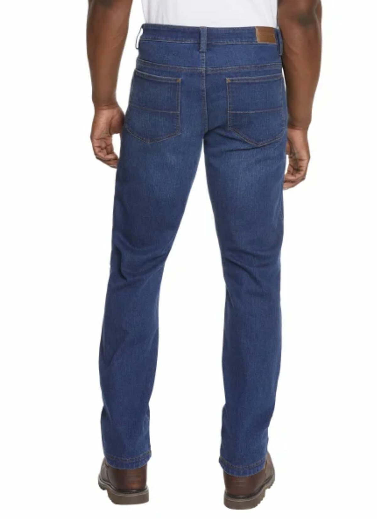 Kirkland Signature Men's Comfort Stretch Straight Fit Classic 5 Pocket Denim Jean (US, Waist Inseam, 36, 34, Regular, Regular, Blue)