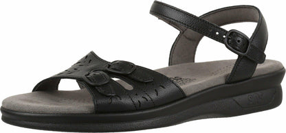 SAS Duo Adjustable Comfort Sandal Black 5 W - Wide (C)