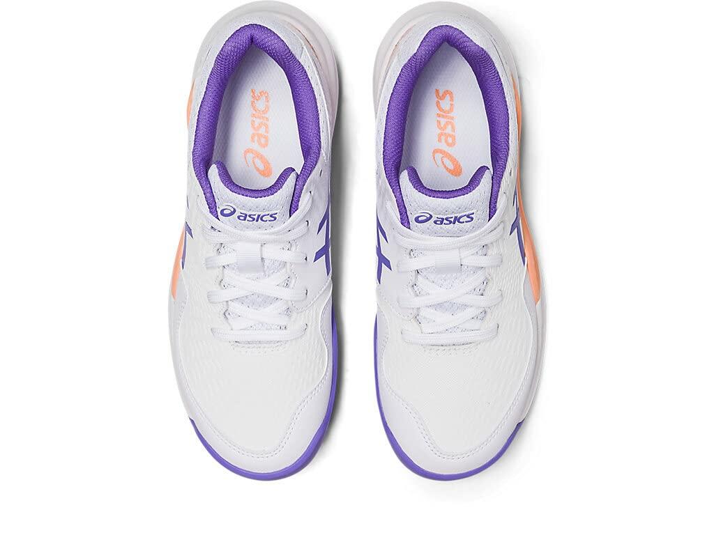 ASICS Kid's Gel-Resolution 9 Grade School Tennis Shoes, 1, White/Amethyst