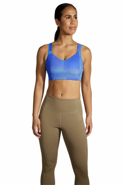 Brooks Women's Convertible Sports Bra for High Impact Running, Workouts & Sports with Maximum Support - Bluetiful Altitude Print - 38 DD