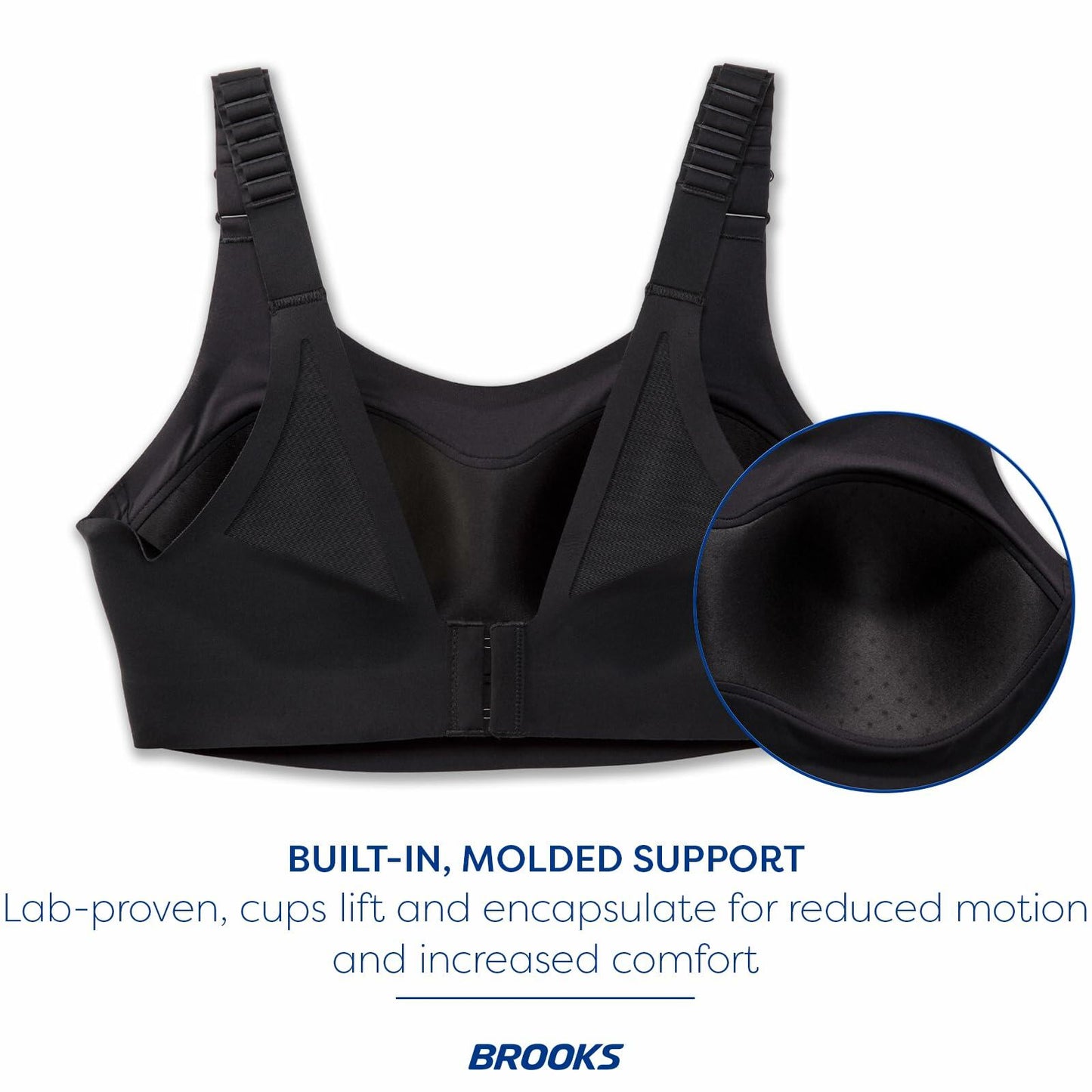 Brooks Women's Racerback 2.0 Sports Bra for High Impact Running, Workouts & Sports with Maximum Support - Black - 36F