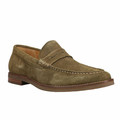 Sperry Men's Gold Cup Exeter Suede Penny Loafer, Olive, 11.5