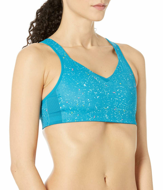 Brooks Women's Convertible Sports Bra for High Impact Running, Workouts & Sports with Maximum Support - Lagoon Speckle Print - 36 C