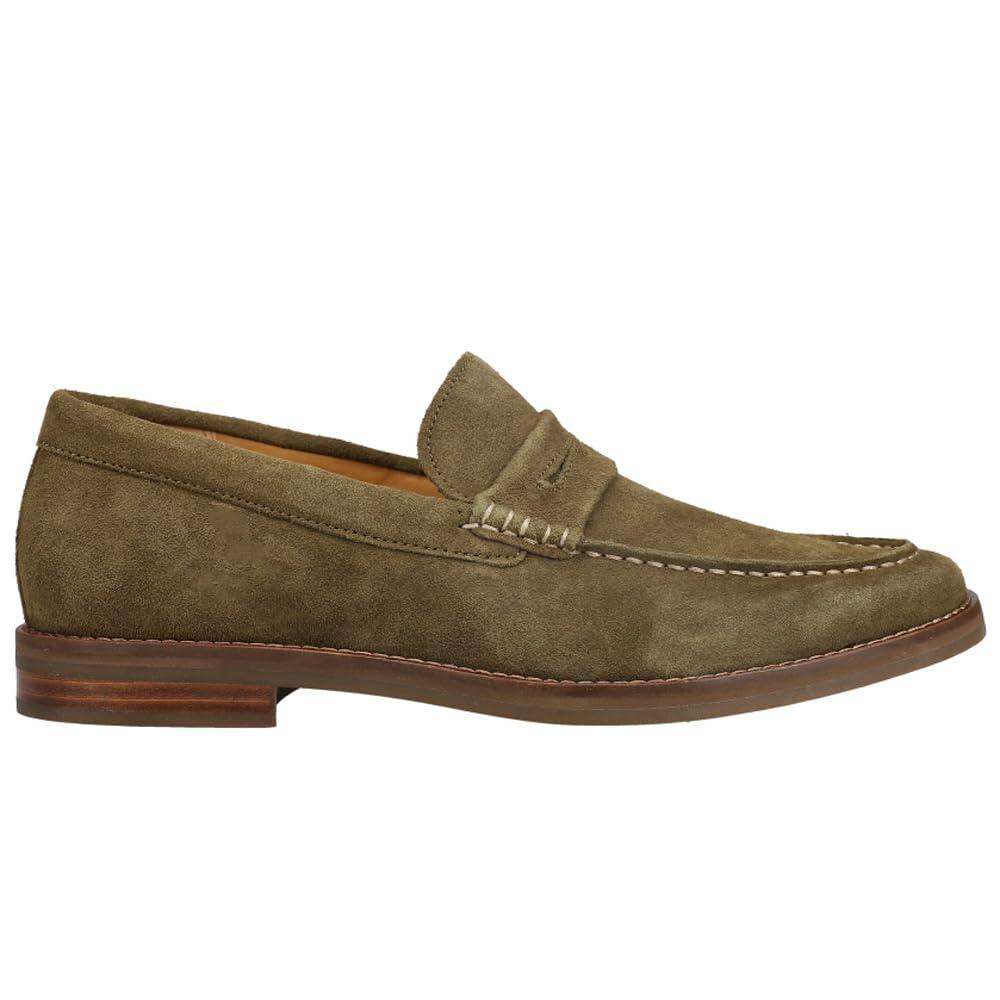 Sperry Men's Gold Cup Exeter Suede Penny Loafer, Olive, 11.5