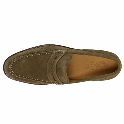 Sperry Men's Gold Cup Exeter Suede Penny Loafer, Olive, 11.5