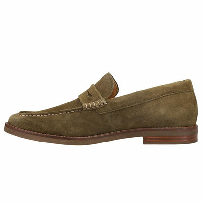 Sperry Men's Gold Cup Exeter Suede Penny Loafer, Olive, 11.5