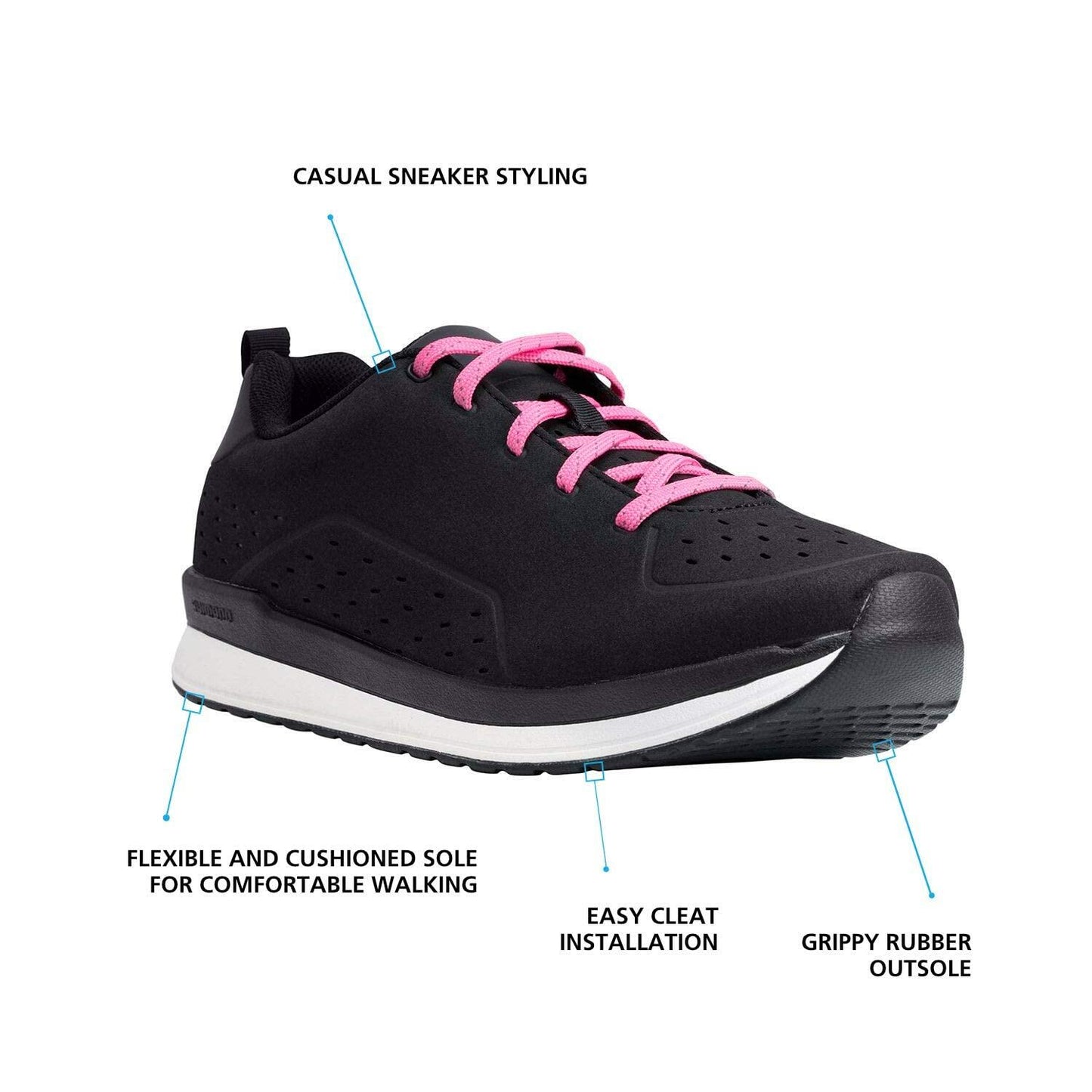 SHIMANO CT500W Everyday Cycling Shoe, Black, 7-7.5 Women (EU 39)