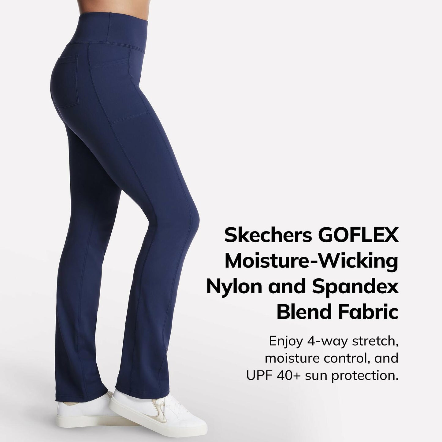 Skechers Women's Go Walk High Waisted Pant Joy – 4-Way Stretch, Moisture-Wicking, Layered Waistband, Dark Purple, X-Large