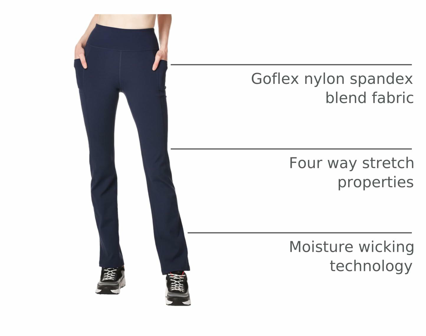 Skechers Women's Go Walk High Waisted Pant Joy – 4-Way Stretch, Moisture-Wicking, Layered Waistband, Dark Purple, X-Large