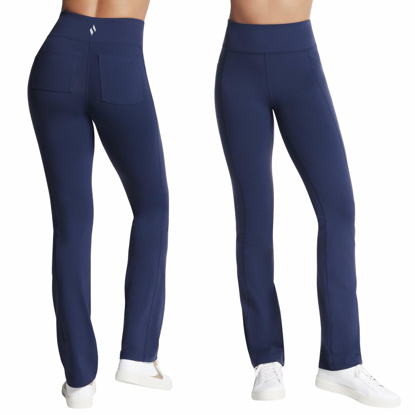 Skechers Women's Go Walk High Waisted Pant Joy – 4-Way Stretch, Moisture-Wicking, Layered Waistband, Dark Purple, X-Large