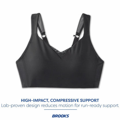 Brooks Women's Convertible Sports Bra for High Impact Running, Workouts & Sports with Maximum Support - Asphalt - 40 E