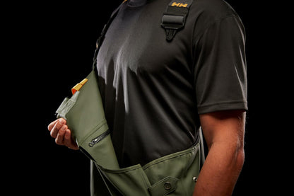 Helly-Hansen Workwear Storm Waterproof Bib Pants for Men - Breathable & PVC-Coated Waterproof Bibs - Work Overalls for Men - 480 Army Green - X-Large