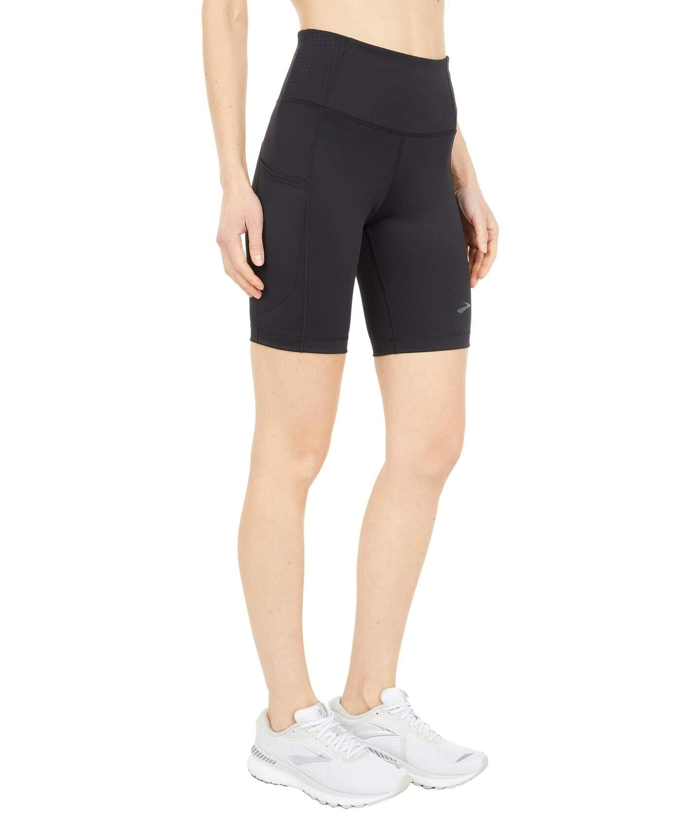 Brooks Womens Method 8" Short Tights Black MD (US 8-10) 8