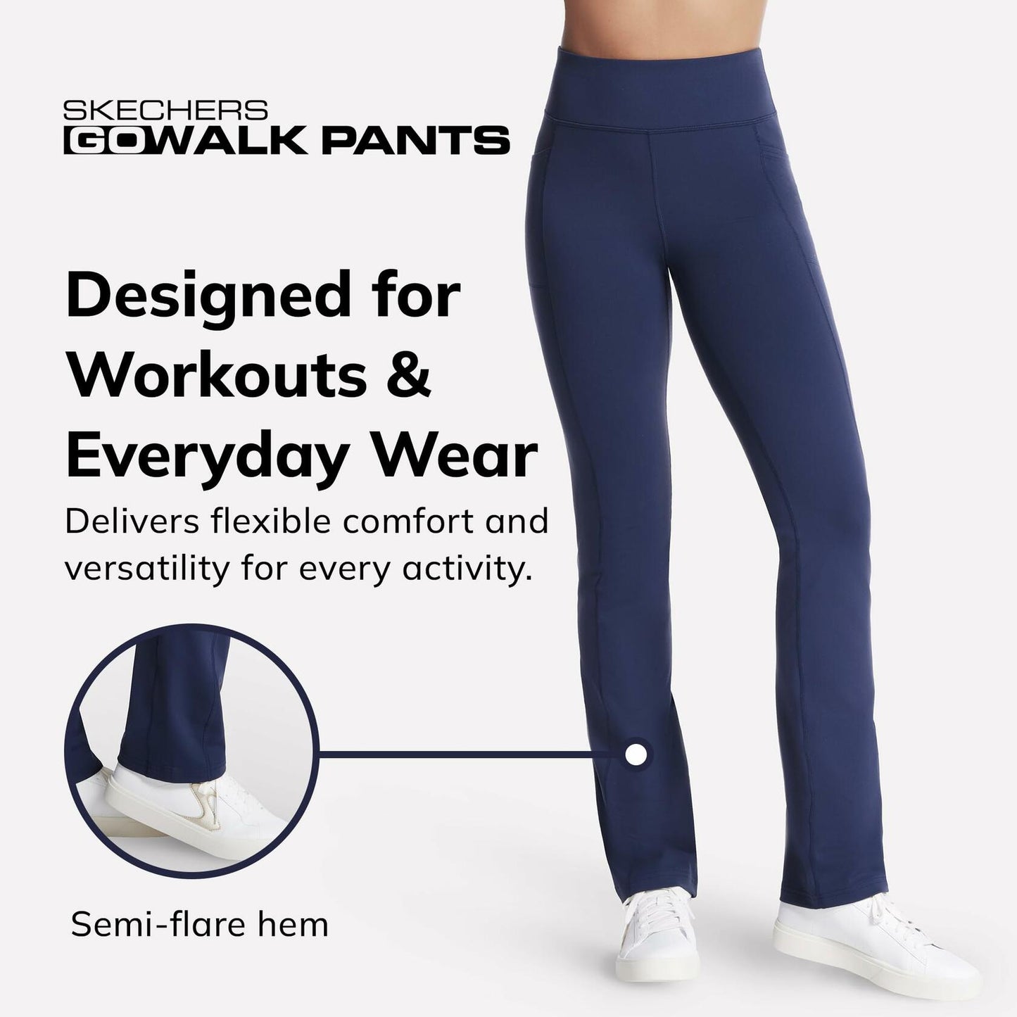 Skechers Women's Go Walk High Waisted Pant Joy – 4-Way Stretch, Moisture-Wicking, Layered Waistband, Dark Purple, X-Large