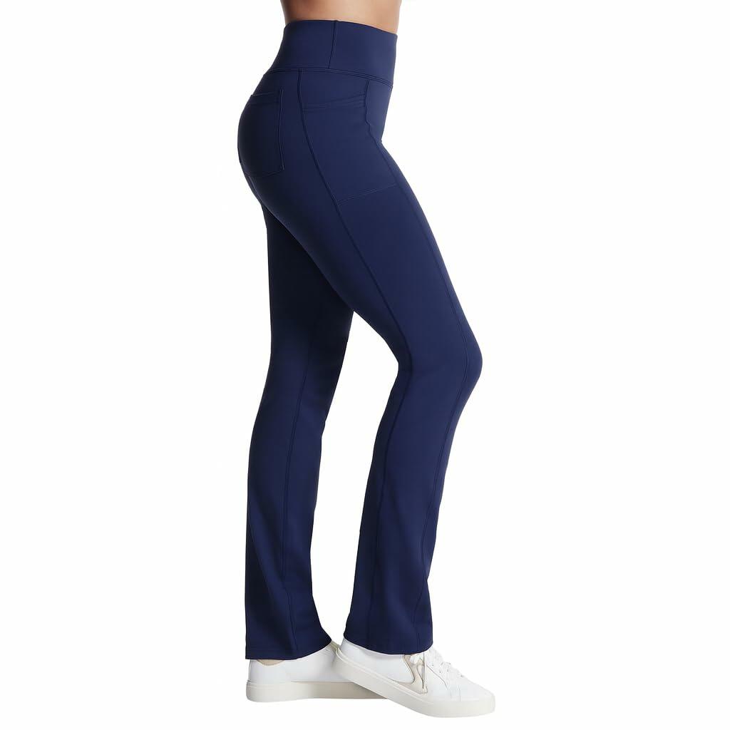 Skechers Women's Go Walk High Waisted Pant Joy – 4-Way Stretch, Moisture-Wicking, Layered Waistband, Dark Purple, X-Large