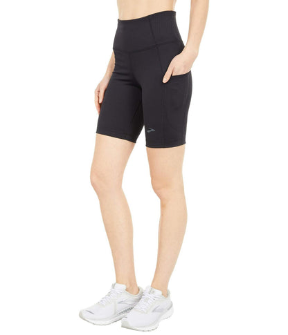 Brooks Womens Method 8" Short Tights Black MD (US 8-10) 8