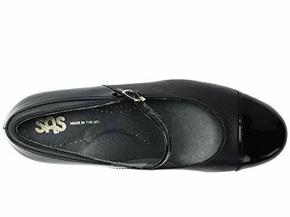 SAS Isabel Mary Jane Comfort Heel Black/Black Patent 10.5 W - Wide (C)