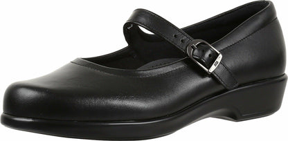 SAS Maria Mary Jane - Shoes for Women - Leather Uppers - Breathable Textile Linings - Polyurethane Outsole Black 8 S - Slim (AAA)