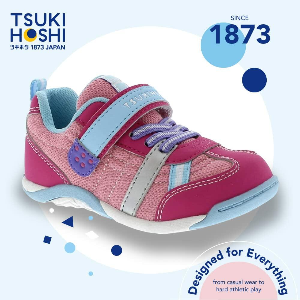 TSUKIHOSHI KAZ Kids Shoes - Strap-Closure Machine-Washable Kids and Toddler Shoes with Wide Toe Box & Slip-Resistant, Non-Marking Outsoles, Fuchsia/Light Blue - 7.5 Toddler (1-4 Years)