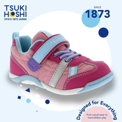 TSUKIHOSHI KAZ Kids Shoes - Strap-Closure Machine-Washable Kids and Toddler Shoes with Wide Toe Box & Slip-Resistant, Non-Marking Outsoles, Fuchsia/Light Blue - 7.5 Toddler (1-4 Years)