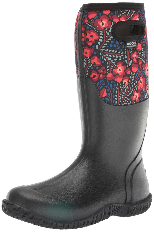 Bogs Womens Mesa Boot, Super Flowers Print - Black, 12 D (M)