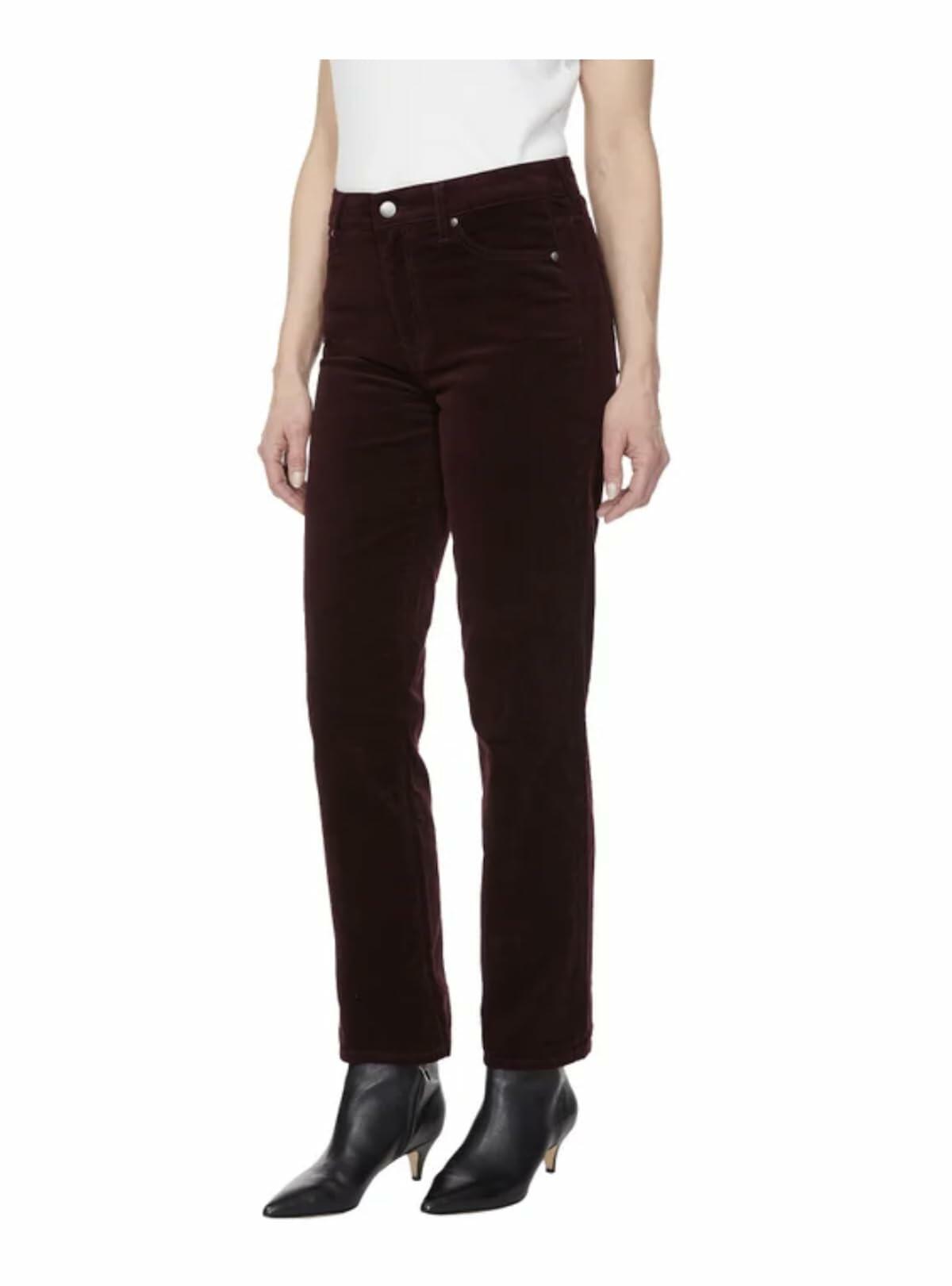 Buffalo David Bitton Women's Stretch Straight Leg Corduroy Pant (US, Numeric, 14, Regular, Regular, Mulberry (Dark Red))