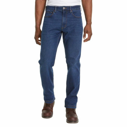 Kirkland Signature Men's Comfort Stretch Straight Fit Classic 5 Pocket Denim Jean (US, Waist Inseam, 30, 32, Regular, Regular, Dark Blue)